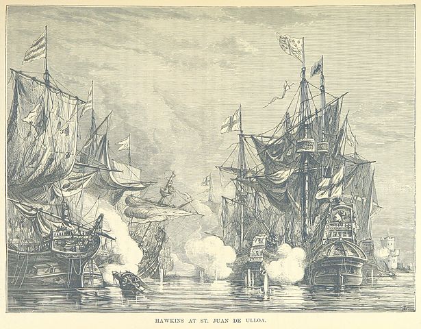 A later drawing of the Battle of San Juan de Ulúa.