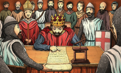 King John signing the Magna Carta at Runnymede in 1215