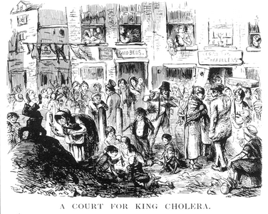 Cartoon - a court for King Cholera